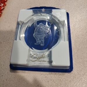 Vintage SantaClaus ornament from the Sante Collection etched acrylic 1977 sealed